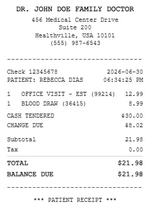 Doctor Receipt Generator