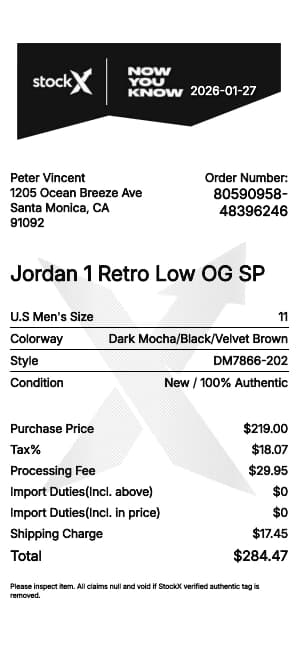 StockX Receipt Generator