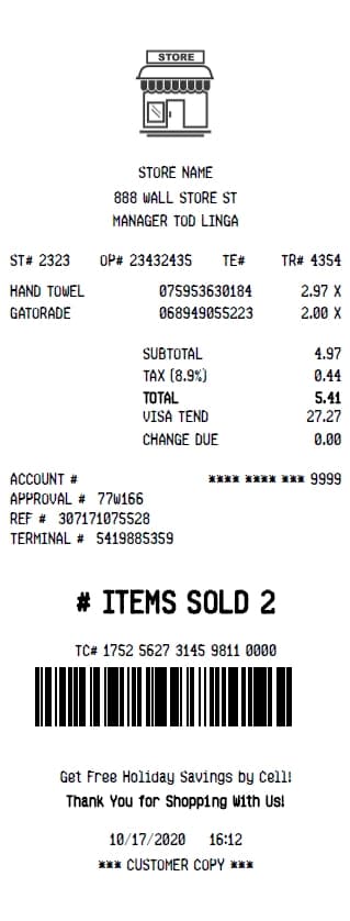 Store Receipt Generator