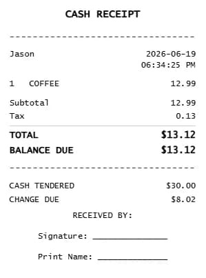 Cash Receipt Generator