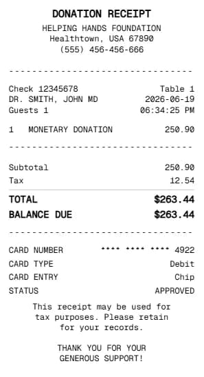 Donation Receipt Generator
