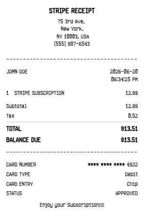 Gerador de Recibo Stripe