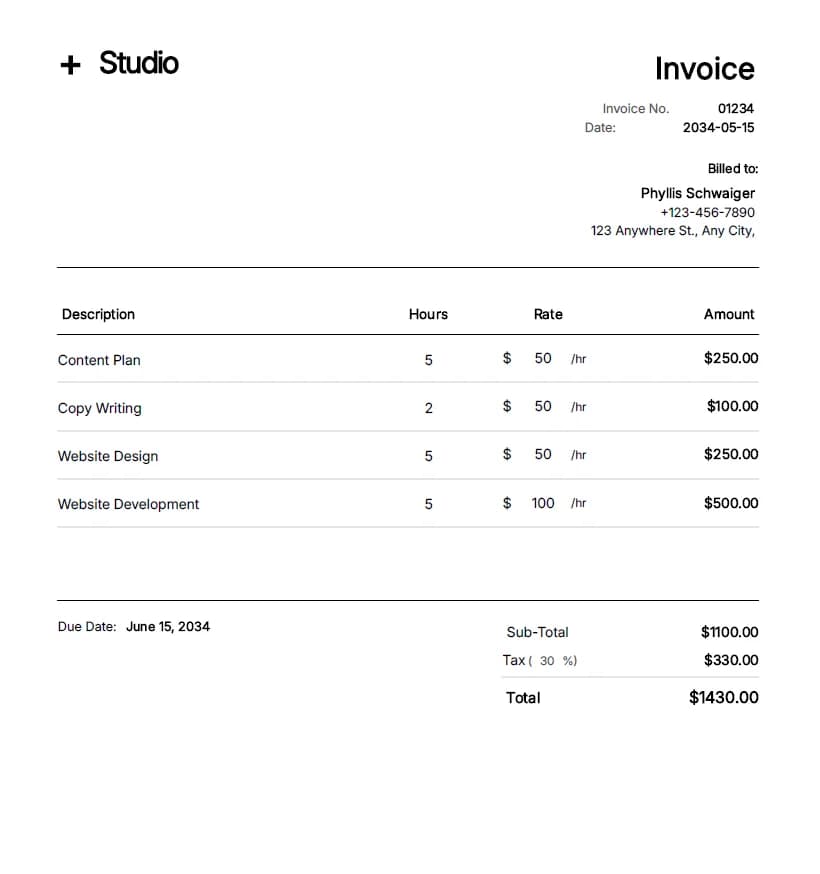 Freelance Invoice Templates