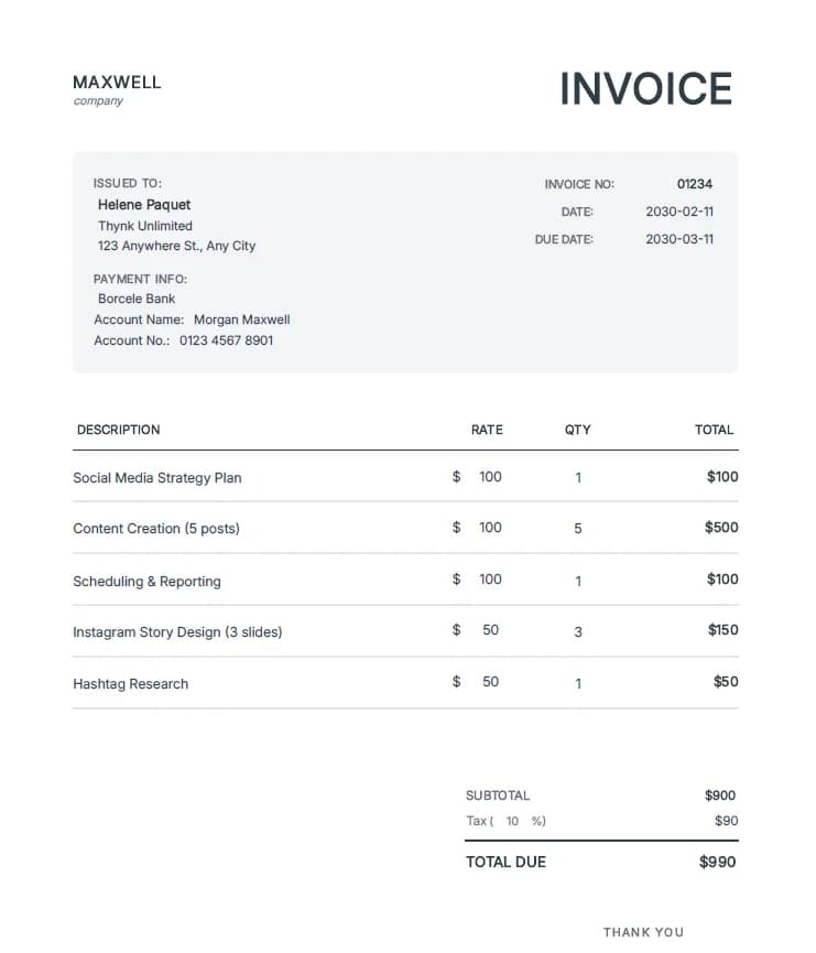 Professional Invoice Templates