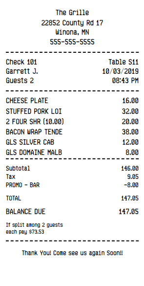 Itemized Receipt
