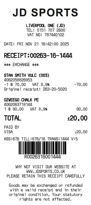 JD Sports Receipt Generator