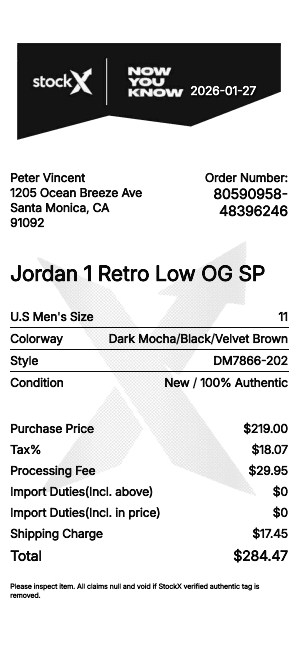 StockX Receipt
