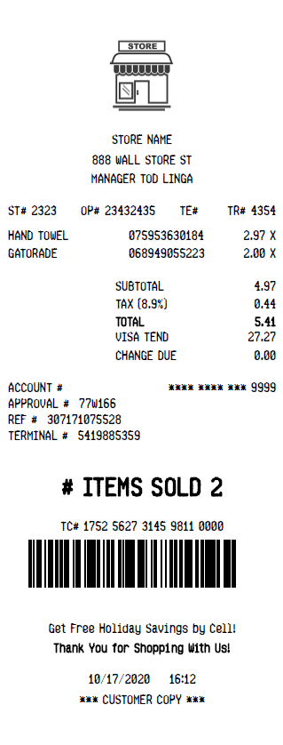Store Receipt