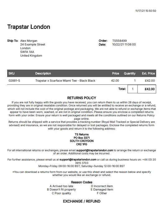 Trapstar Receipt Generator